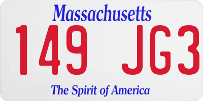 MA license plate 149JG3