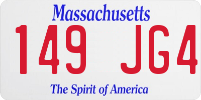MA license plate 149JG4