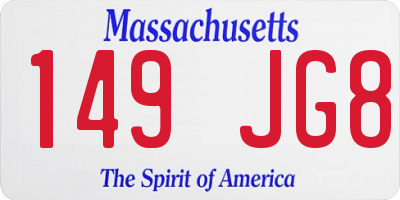 MA license plate 149JG8