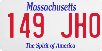 MA license plate 149JH0