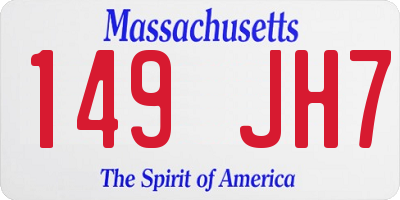 MA license plate 149JH7
