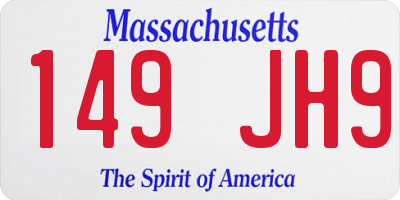 MA license plate 149JH9