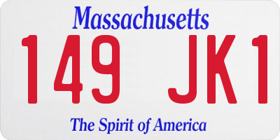 MA license plate 149JK1