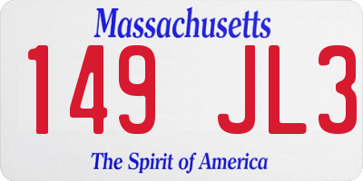 MA license plate 149JL3