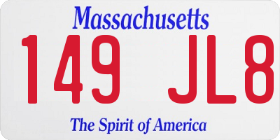 MA license plate 149JL8