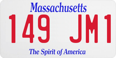 MA license plate 149JM1