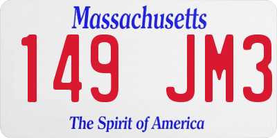 MA license plate 149JM3