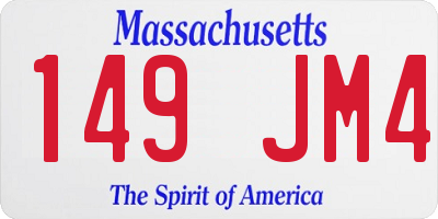 MA license plate 149JM4