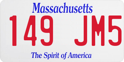 MA license plate 149JM5