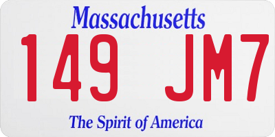 MA license plate 149JM7