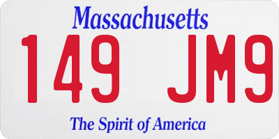 MA license plate 149JM9