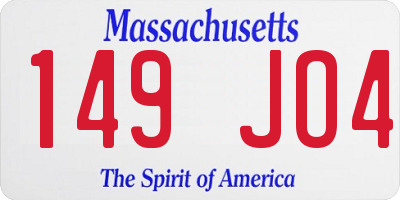 MA license plate 149JO4