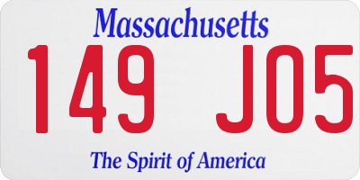 MA license plate 149JO5