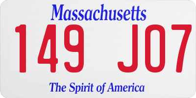 MA license plate 149JO7