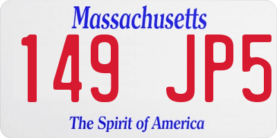 MA license plate 149JP5