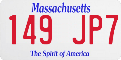 MA license plate 149JP7
