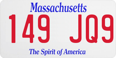 MA license plate 149JQ9