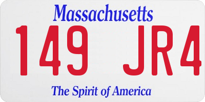 MA license plate 149JR4