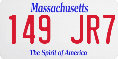 MA license plate 149JR7