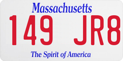 MA license plate 149JR8