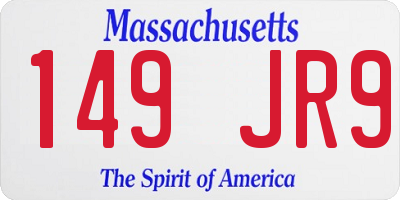 MA license plate 149JR9