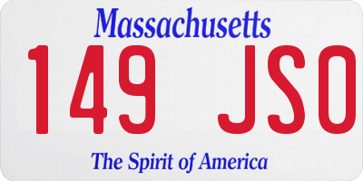 MA license plate 149JS0