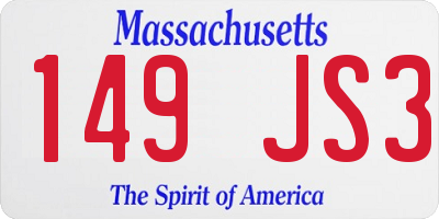 MA license plate 149JS3