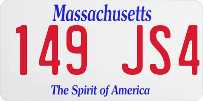 MA license plate 149JS4