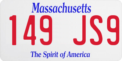 MA license plate 149JS9