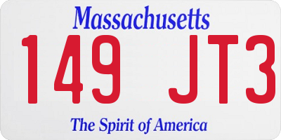 MA license plate 149JT3