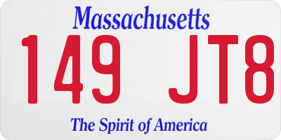 MA license plate 149JT8