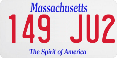 MA license plate 149JU2