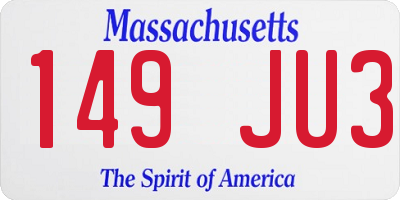 MA license plate 149JU3