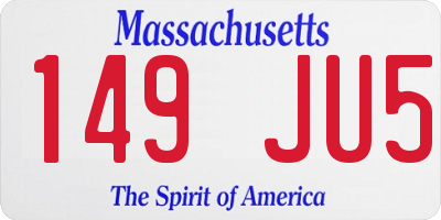 MA license plate 149JU5
