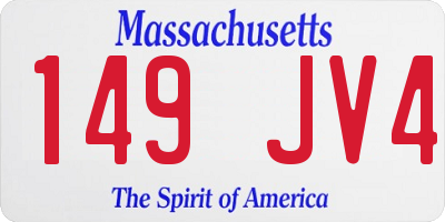 MA license plate 149JV4