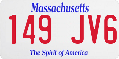MA license plate 149JV6