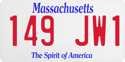 MA license plate 149JW1