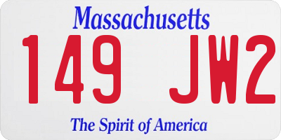 MA license plate 149JW2