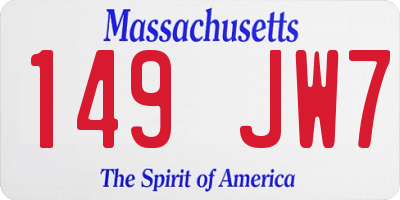 MA license plate 149JW7
