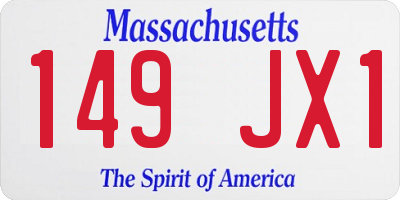 MA license plate 149JX1