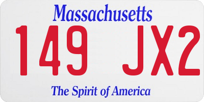 MA license plate 149JX2
