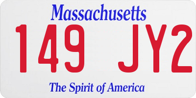 MA license plate 149JY2