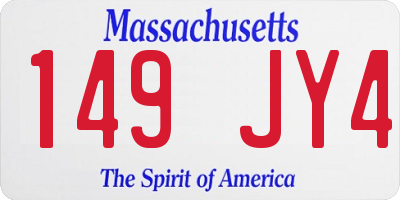 MA license plate 149JY4