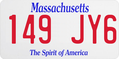MA license plate 149JY6