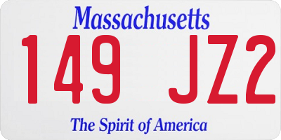 MA license plate 149JZ2