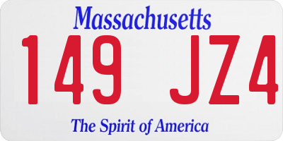 MA license plate 149JZ4