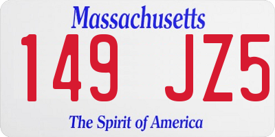 MA license plate 149JZ5