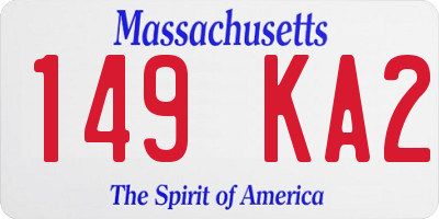 MA license plate 149KA2