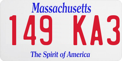 MA license plate 149KA3