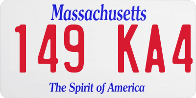 MA license plate 149KA4